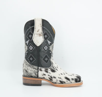 Rock'em Kid's Cow Hair White/Black Boots Size: 10 US / 17 MEX  *AS SEEN ON IMAGE*