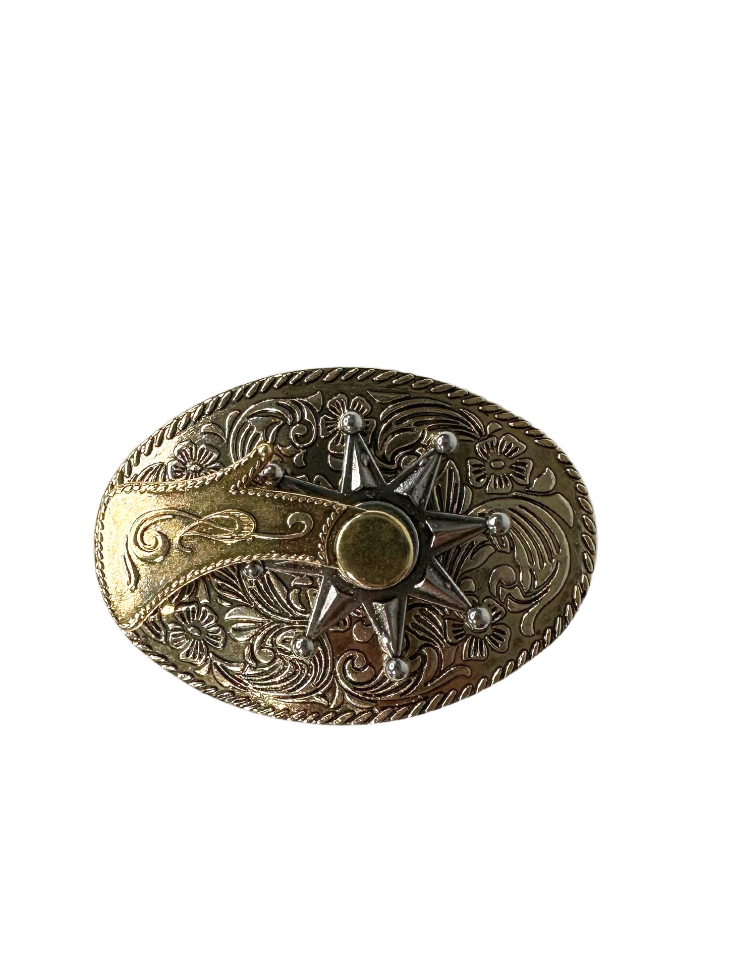Kid's Boot Spur Buckle - Silver/Gold
