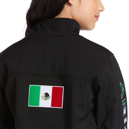 Ariat Chaqueta Softshell unisex juvenil negra del equipo de México 