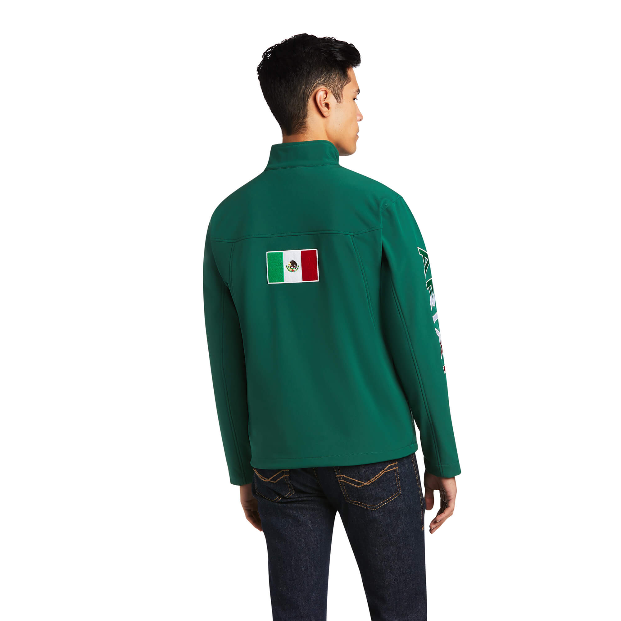 Ariat Men's Black Mexico Flag Softshell Jacket - Embroidered Team Logo
