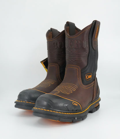 Cebu Men's Farmer Round Toe Work Boot - Brown