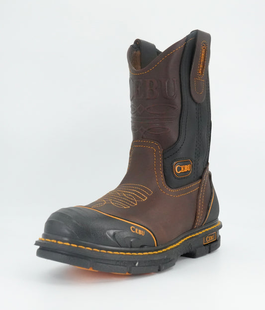 Cebu Men's Farmer Round Toe Work Boot - Brown