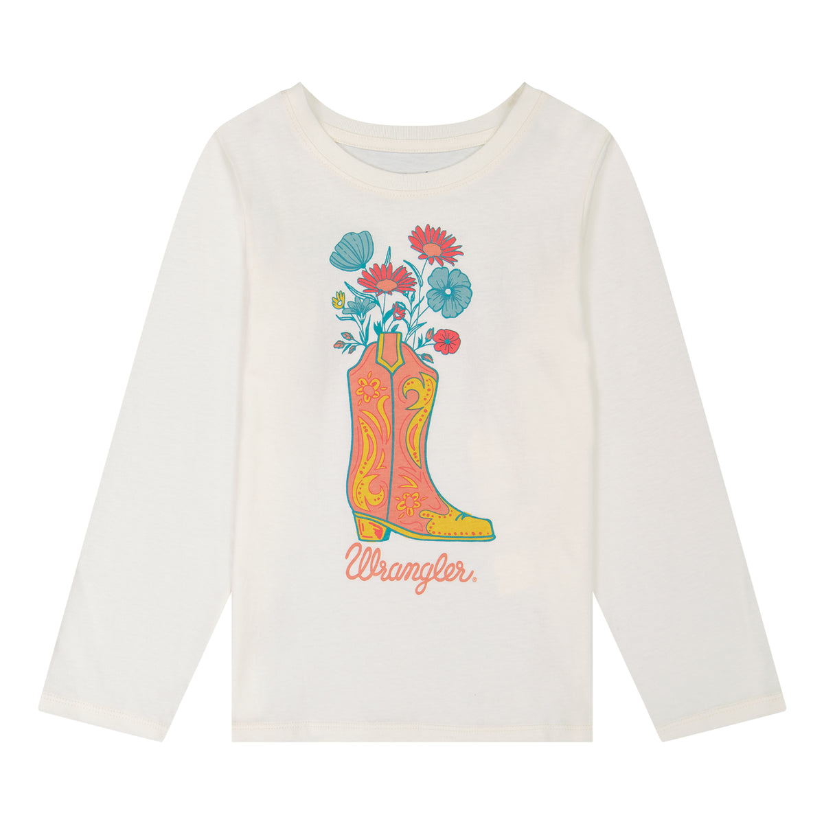 Wrangler Girl's Long Sleeve Western Graphic Tee - White