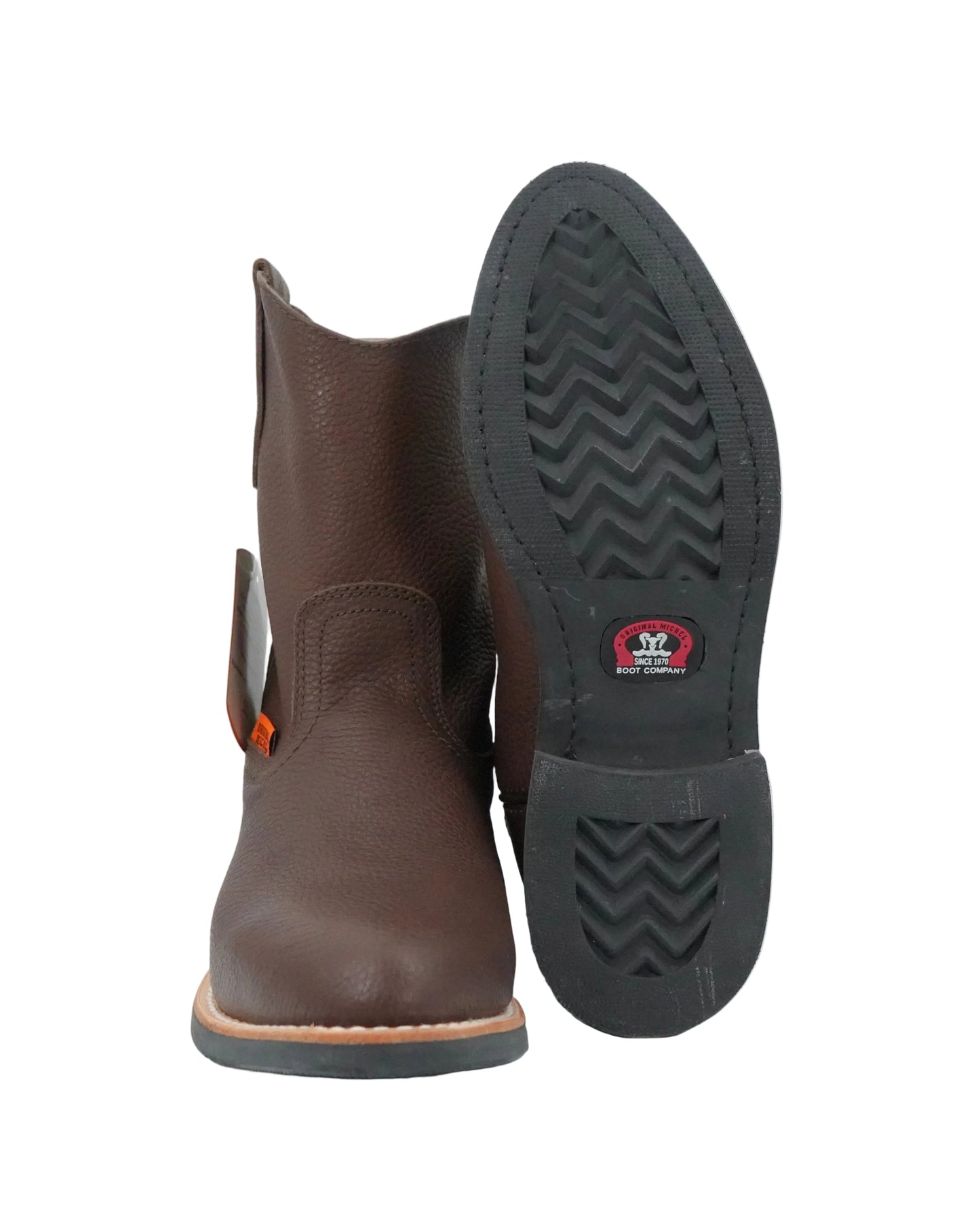 Original Michel Men's Grisly Pull Up Oval Toe Work Boot - Brown