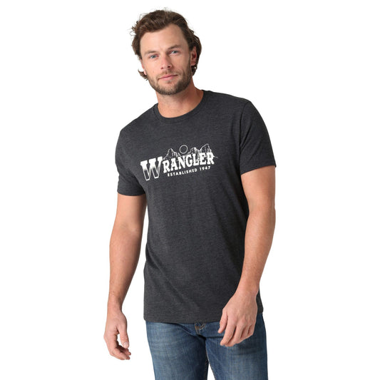 Camiseta gris jaspeada con logo West de Wrangler