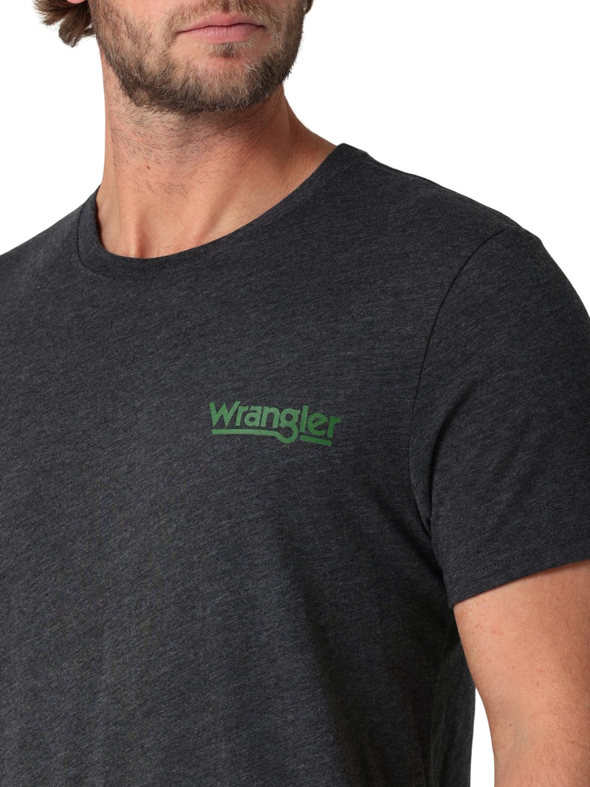 Camiseta en color carbón jaspeado con logo vaquero original de Wrangler
