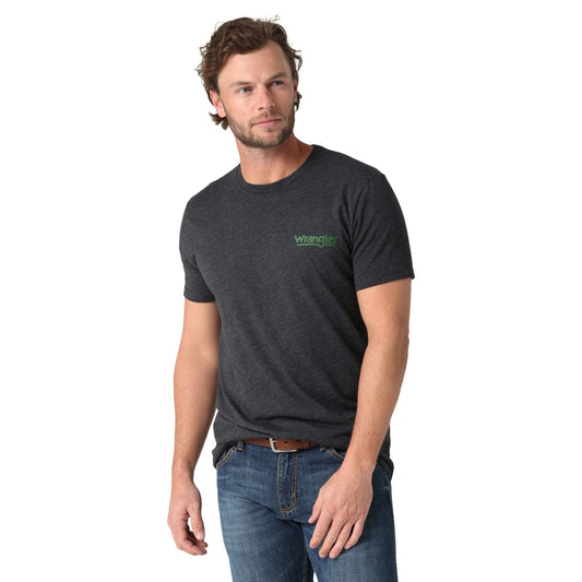 Camiseta en color carbón jaspeado con logo vaquero original de Wrangler