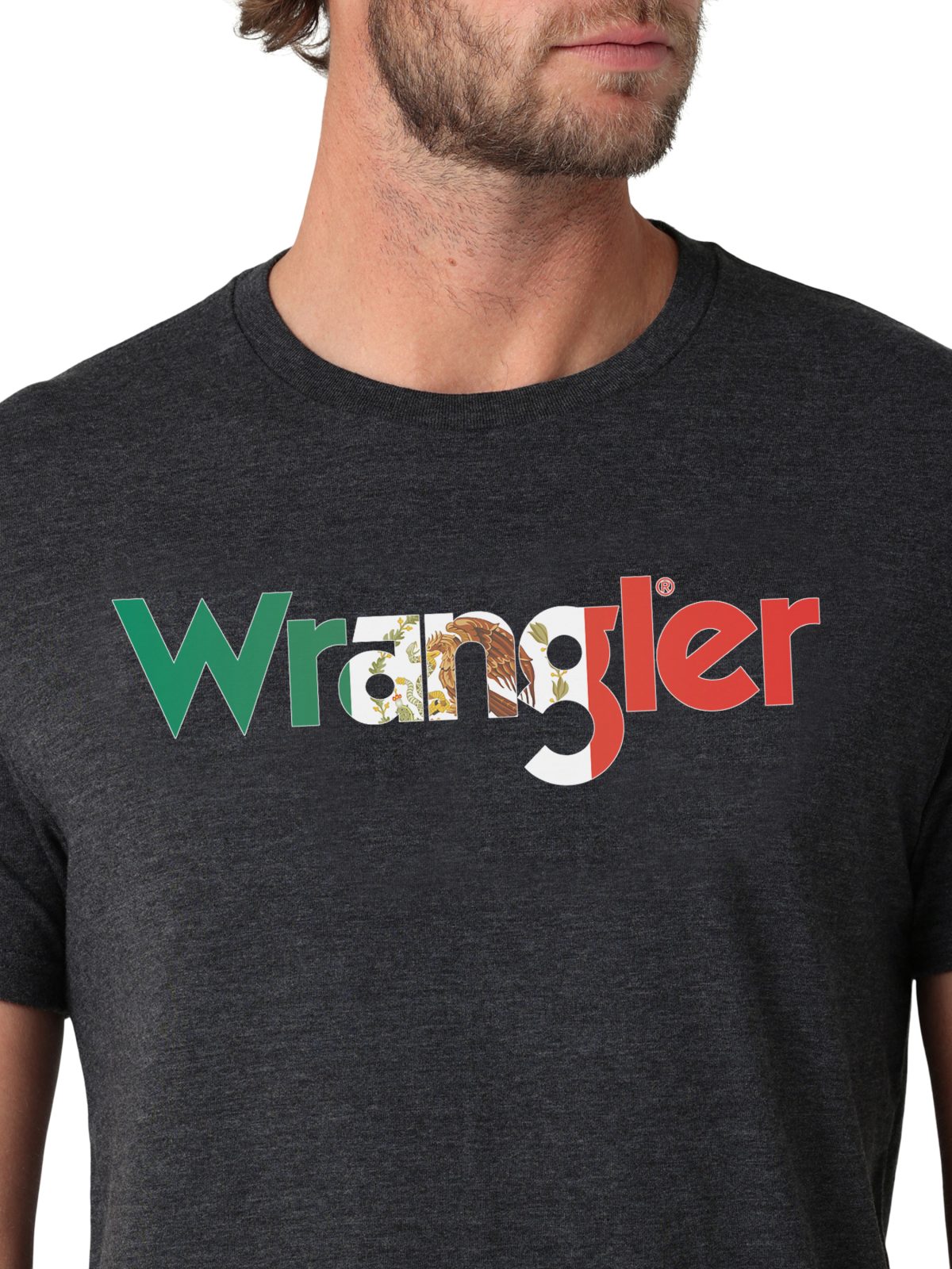 Wrangler Mexico Flag Logo Charcoal Heather T-Shirt
