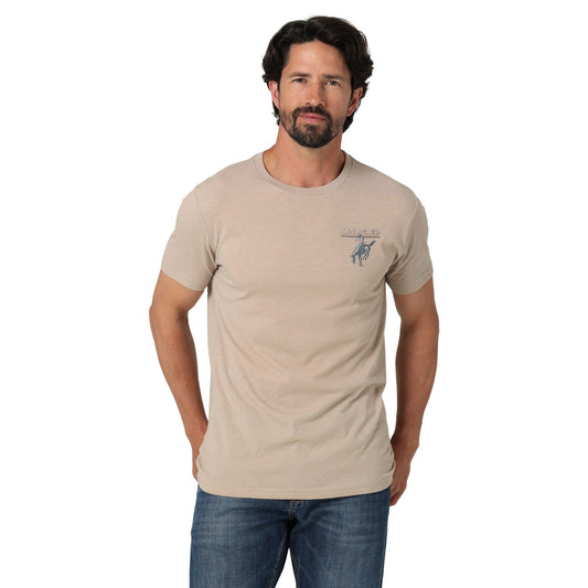 Camiseta jaspeada con gabardina y gráfico en la espalda de Wrangler