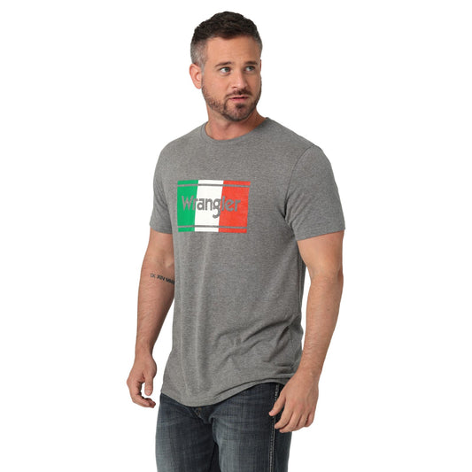 Wrangler Mexico Flag Logo Graphite Heather T-Shirt