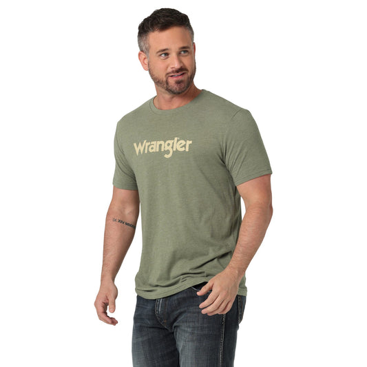 Wrangler Kabel Logo camiseta verde jaspeada 