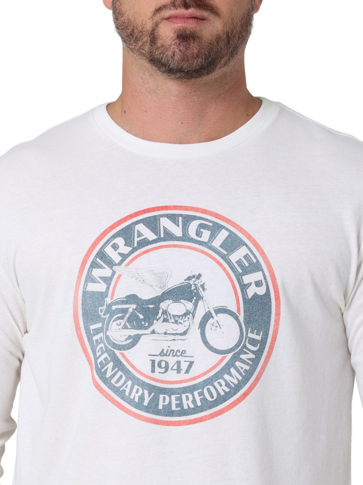 Wrangler Legendary Graphic Marshmallow Heather Long Sleeve Shirt