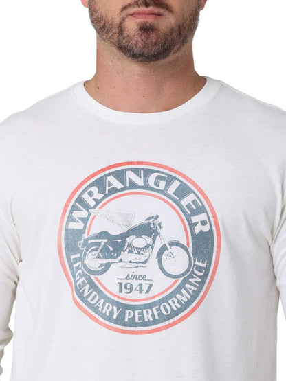 Wrangler Legendary Graphic Marshmallow camisa de manga larga jaspeada