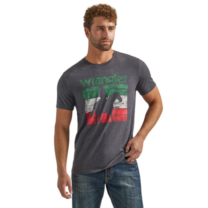 Wrangler Mexico Horse Rider Charcoal Graphic T-Shirt