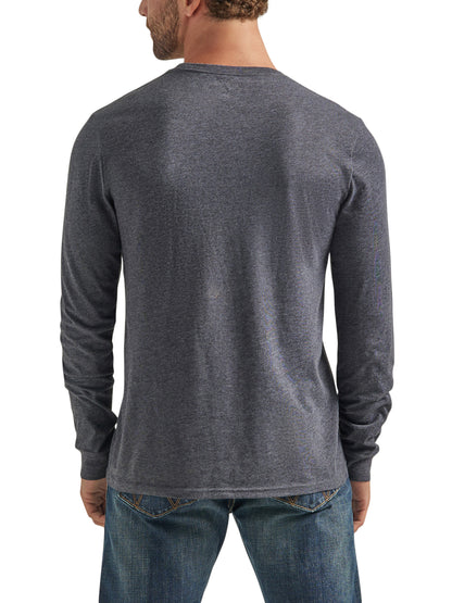 Wrangler Front Logo Charcoal Long Sleeve Shirt