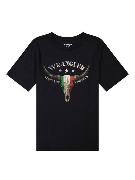 Wrangler Boy's Vivan Los Vaqueros Short Sleeve - Vintage Black