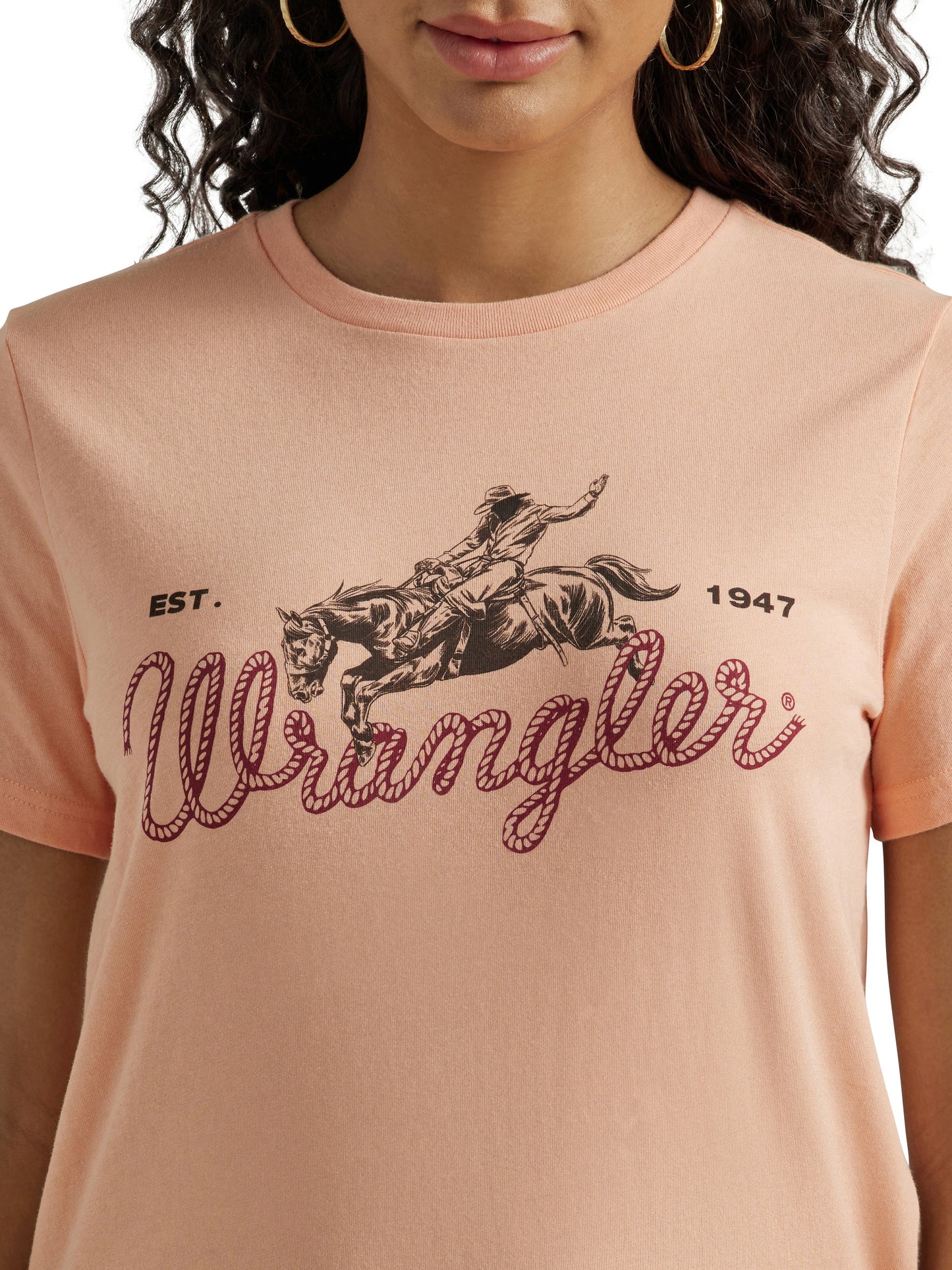 Wrangler Women's Short Sleeve Western Graphic Tee Salmon