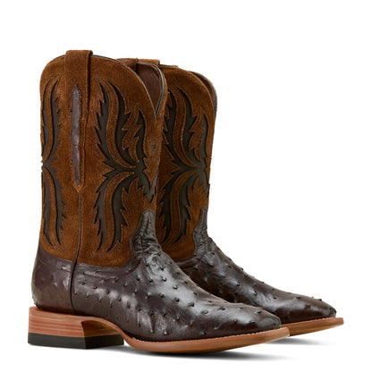 Ariat Men's Drifter Expresso Full Quill Ostrich Western Boot