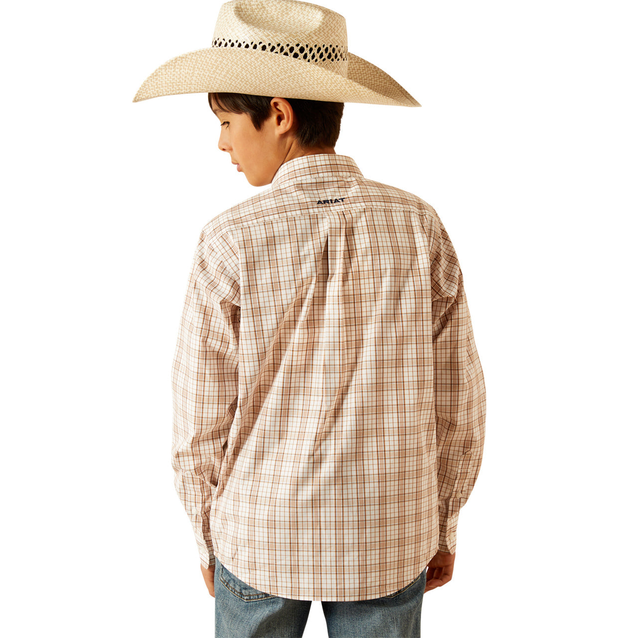 Ariat Boy's Pro Jase Long Sleeve Light Brown Shirt