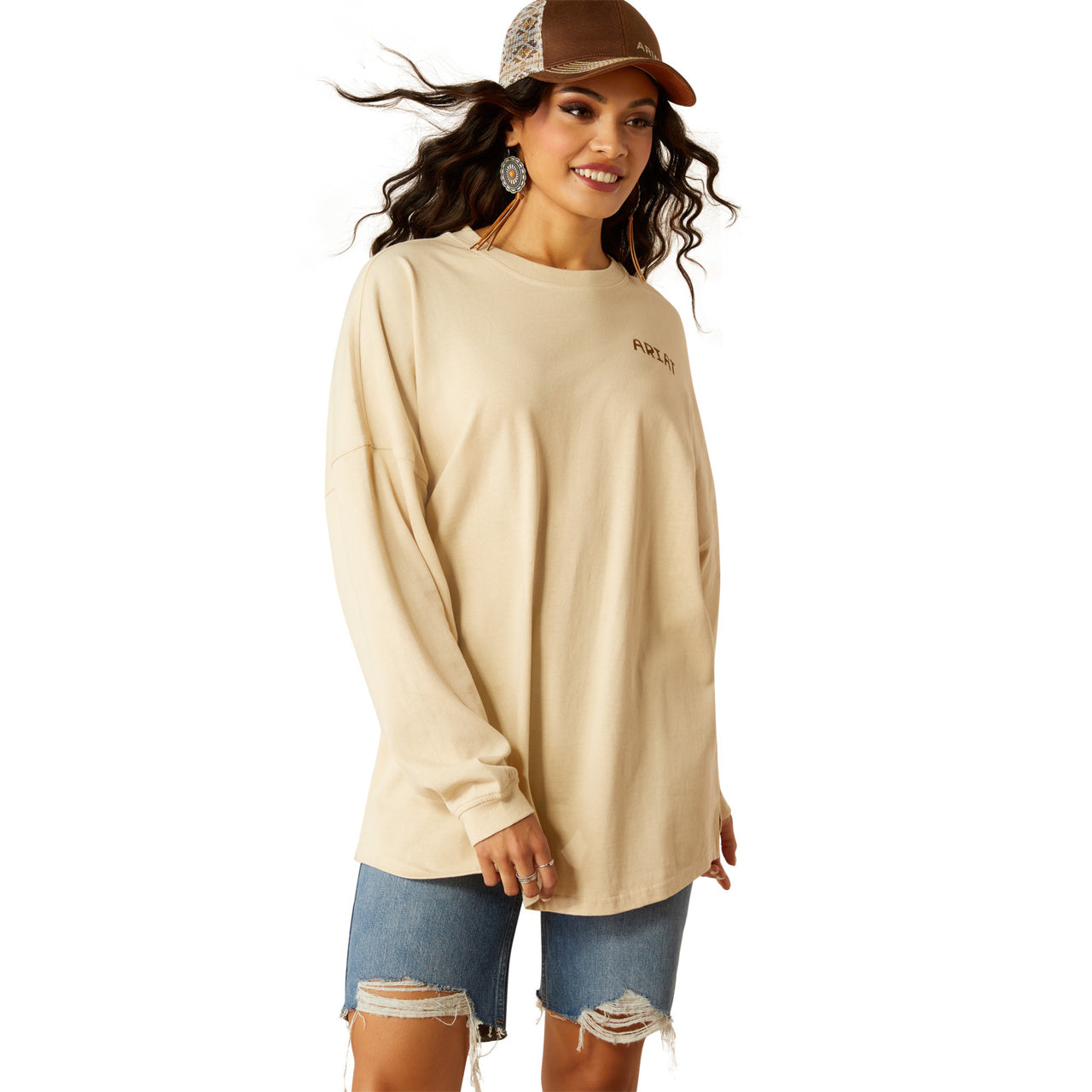 Ariat Women’s Canvas Oversized Summer Sand Long Sleeve T-Shirt