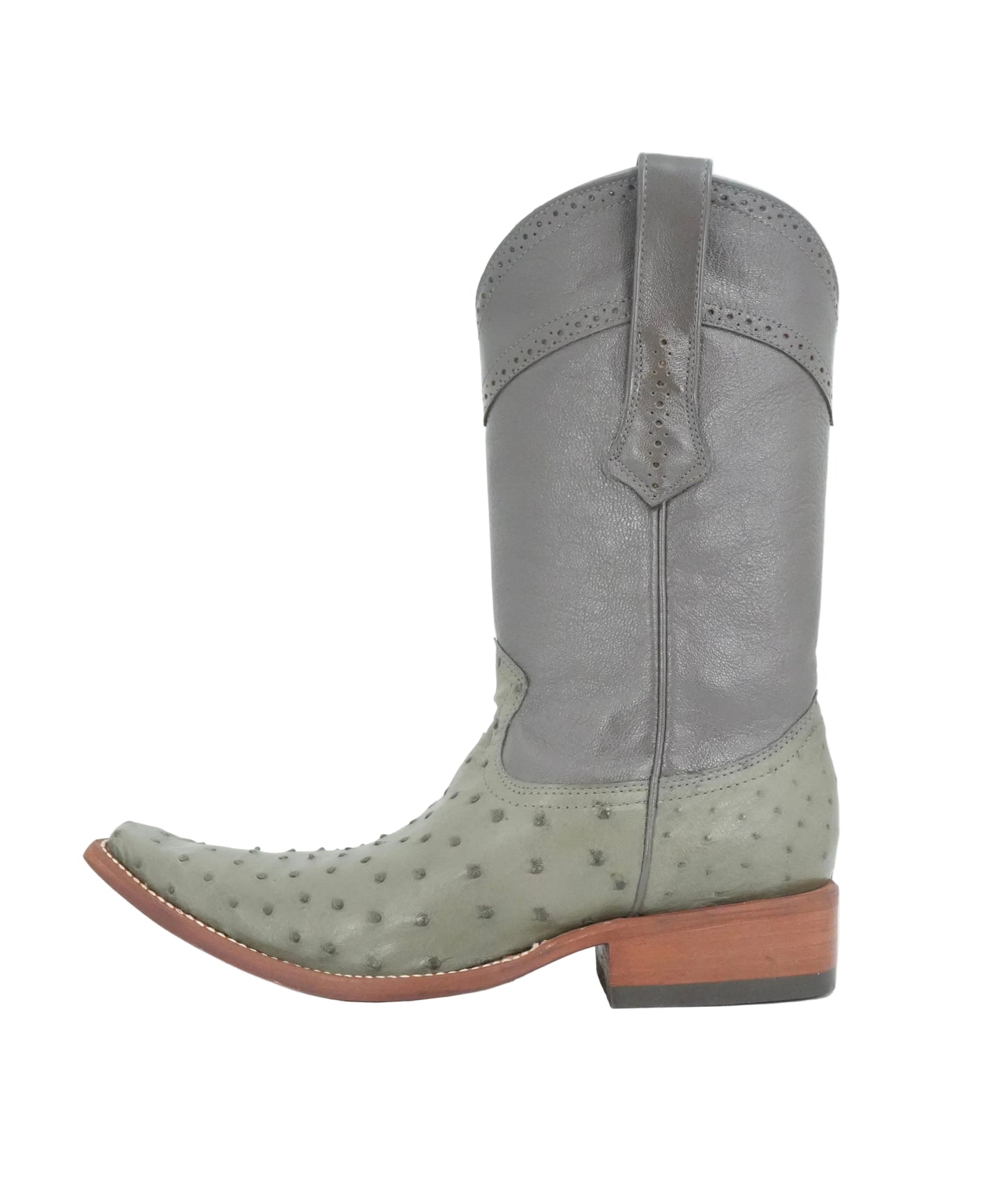 Cuadra Men's Ostrich Versache Toe Boot - Evergreen Fog