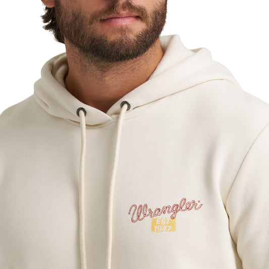 Wrangler 8 Seconds Back Graphic Hoodie - Antique White