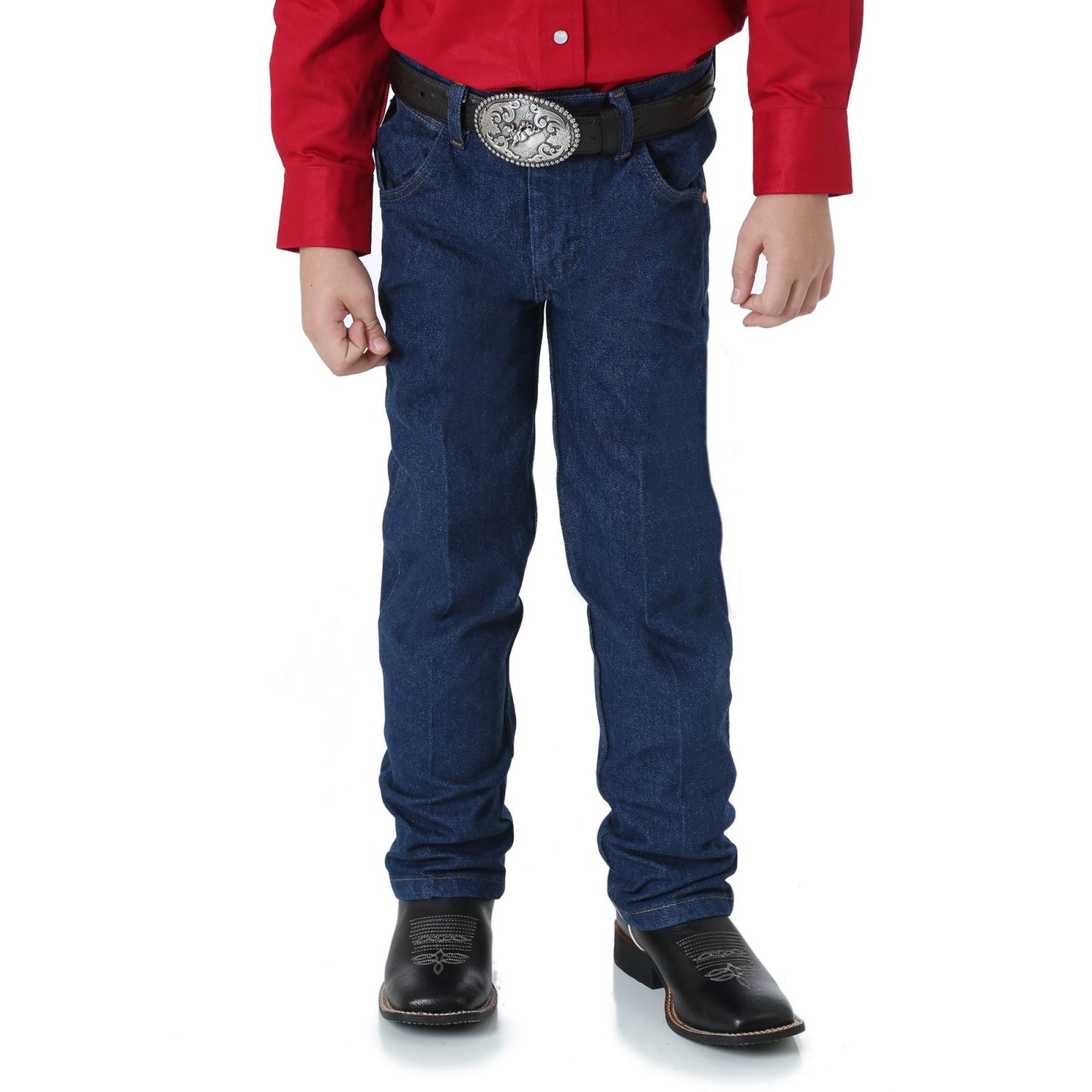 Vaqueros Wrangler de corte vaquero prelavados en color índigo para niño pequeño