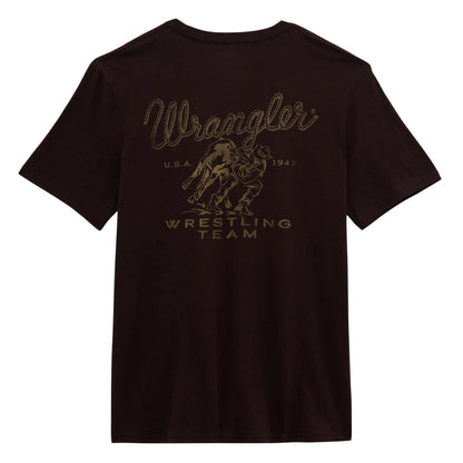 Wrangler Men's Rodeo Wrestling Team Graphic T-Shirt - Coffee