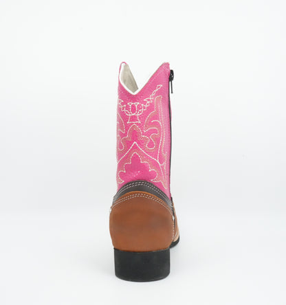 Chaparral Girl’s Crazy Brown/Pink Stitched Boot