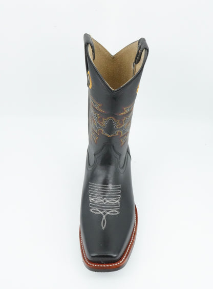 La Sierra Jr’s Leather Black Square Toe Boot