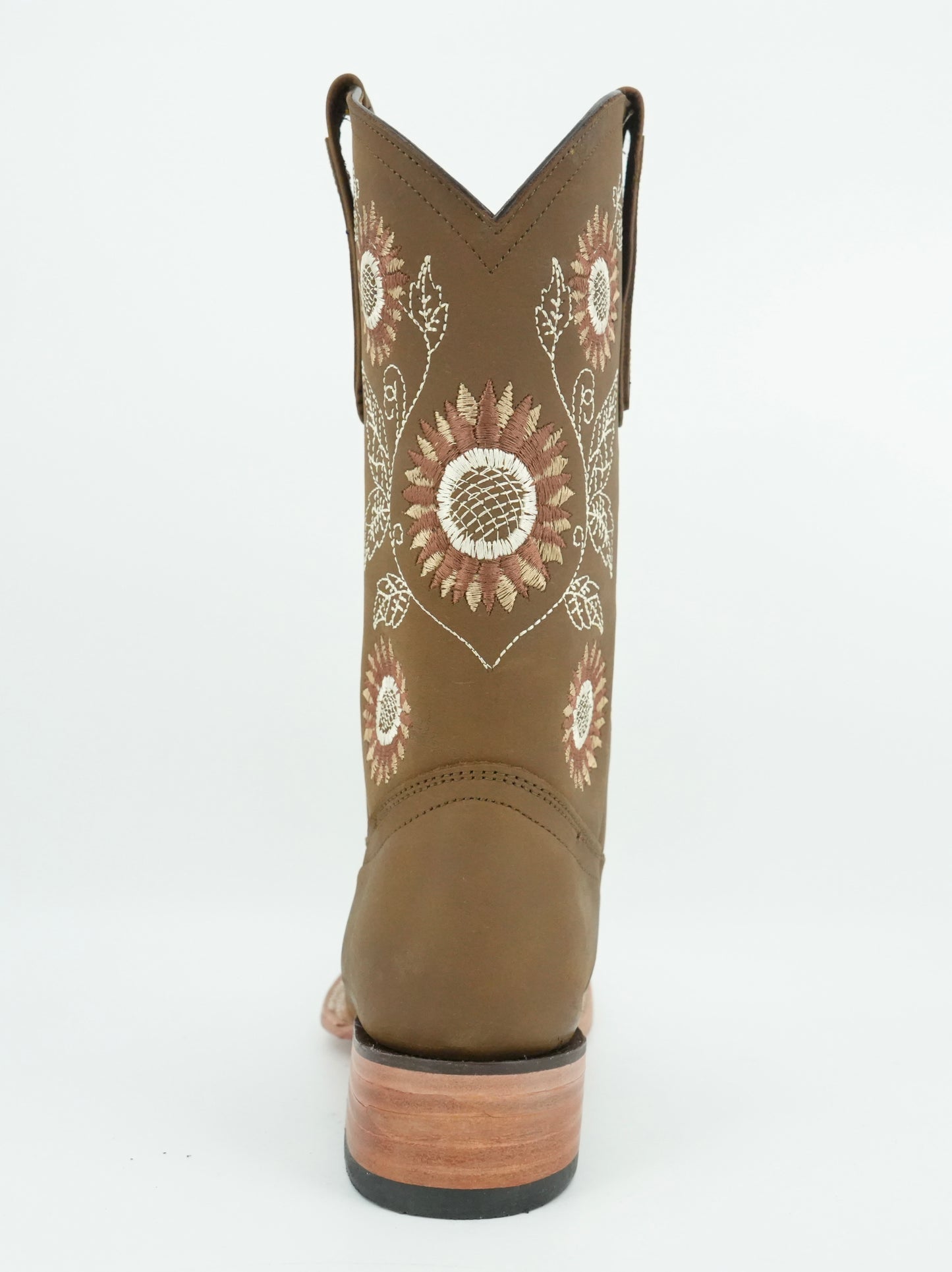 Centenario Women's Papaya Embroidered Floral Wide Square Toe Boot