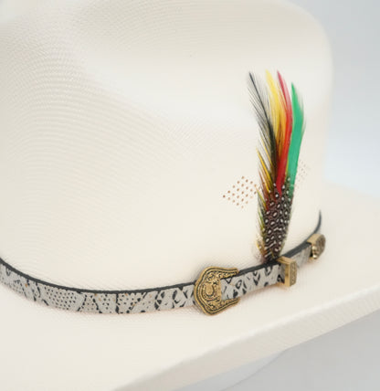 Tombstone 1,000X Laredo Straw Hat - Python Print Hat Band