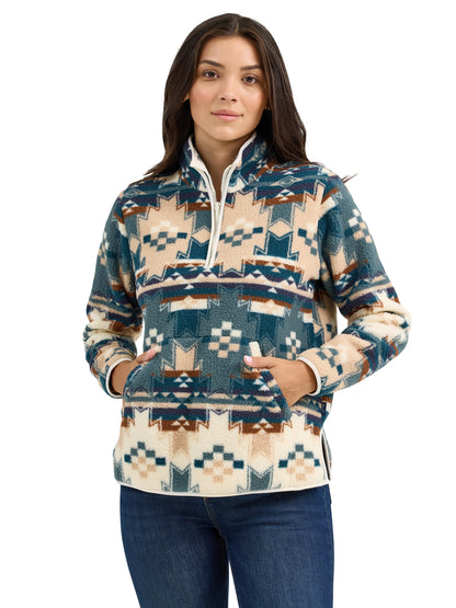 Wrangler Women's Retro Quarter-Zip Sherpa Pullover