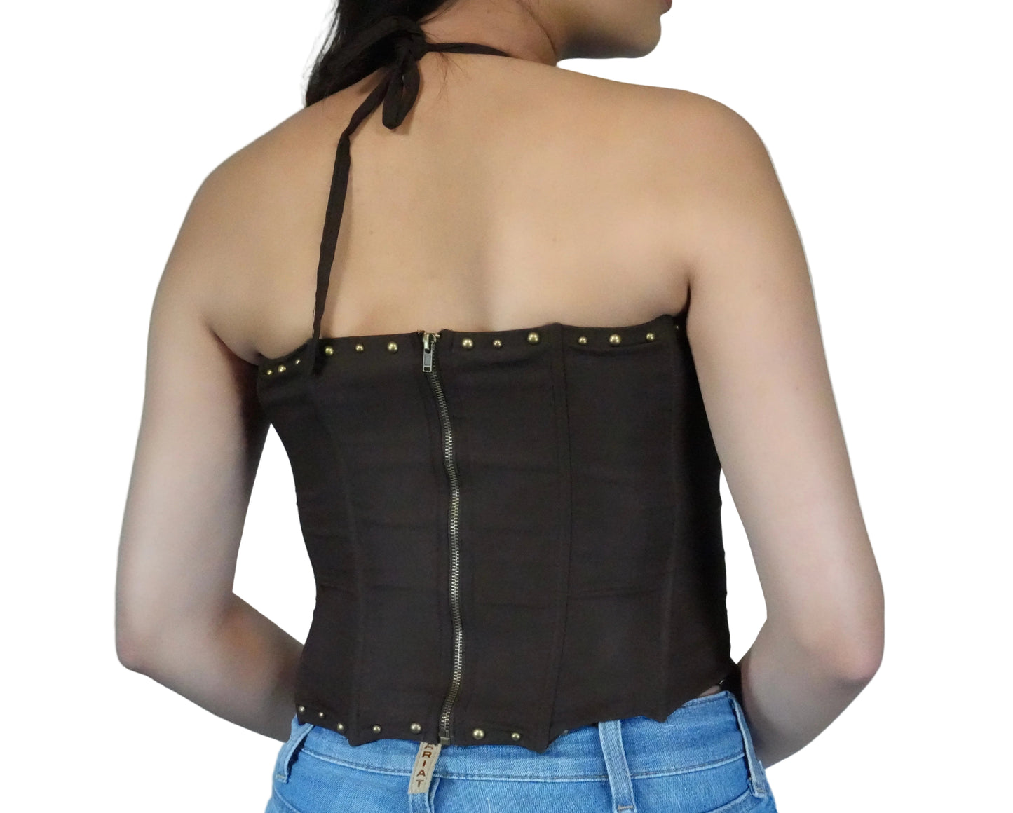Women's Clementine Stretch Western Corset Top - Brown