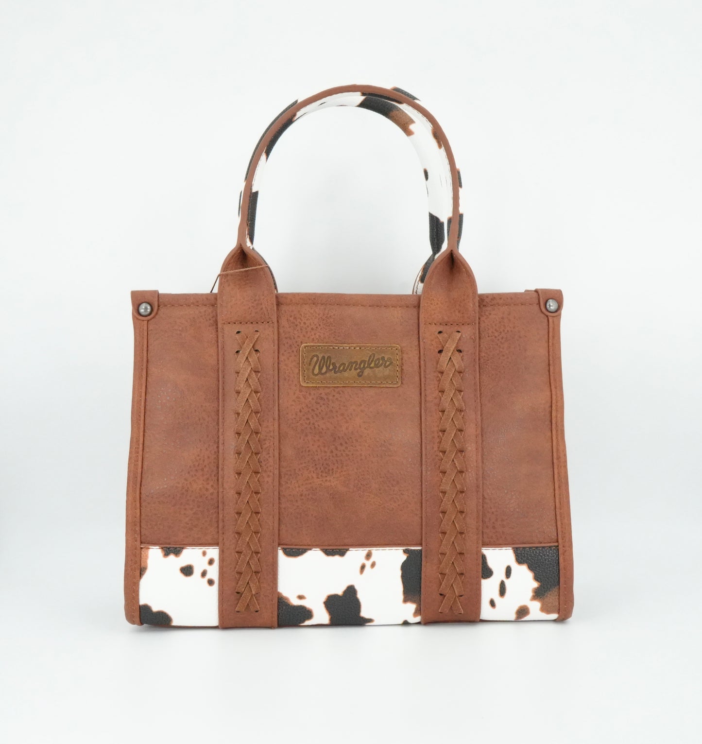 Wrangler Cow Print Concealed Carry Tote/Crossbody - Brown