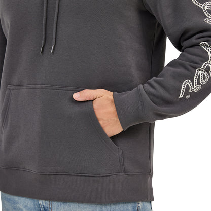 Wrangler Men's Long Live Cowboys Pullover Grey Hoodie