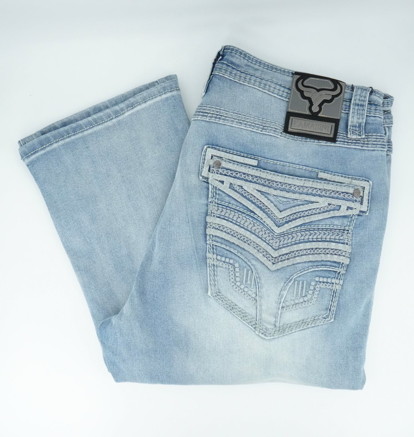 Lamasini Men's Premium Bootcut Jean Light Blue