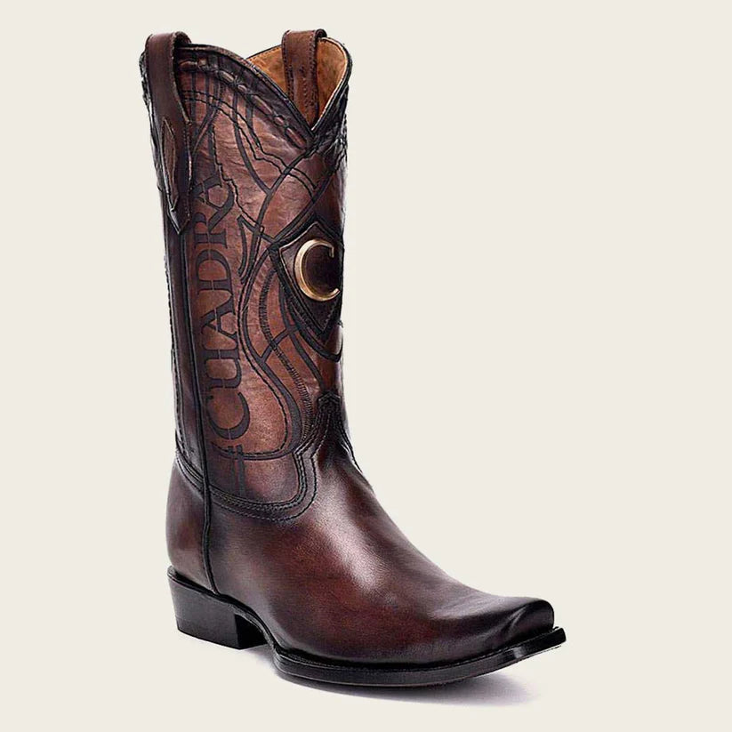 Cuadra Men's Engraved Brown Leather Boot