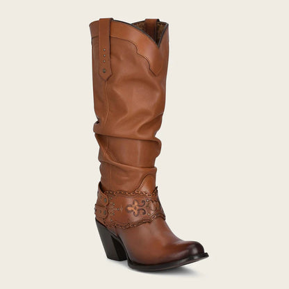 Cuadra Women's Engraved Honey Leather Tall Boot
