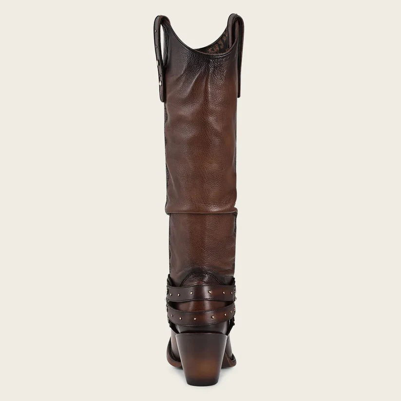 Cuadra Women's Hand-Printed Brown Leather Boot