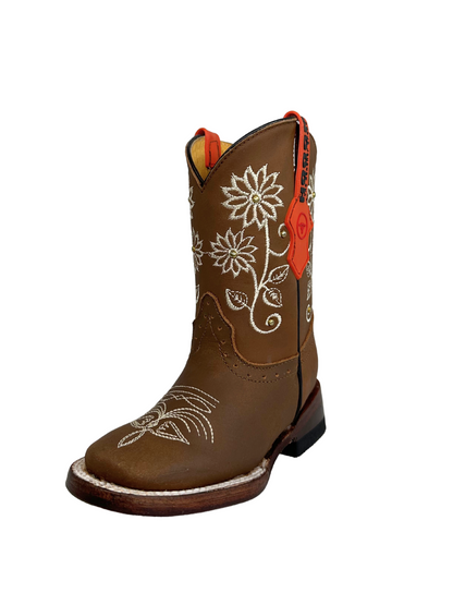 Hooch Girl's Tan Floral Beaded Boot