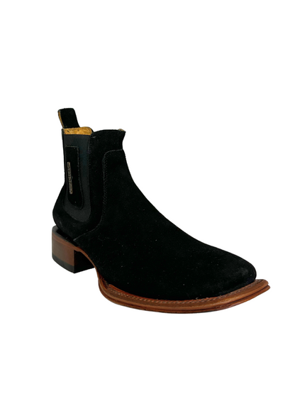 Quincy Men's Suede Leather Short Boot - Black