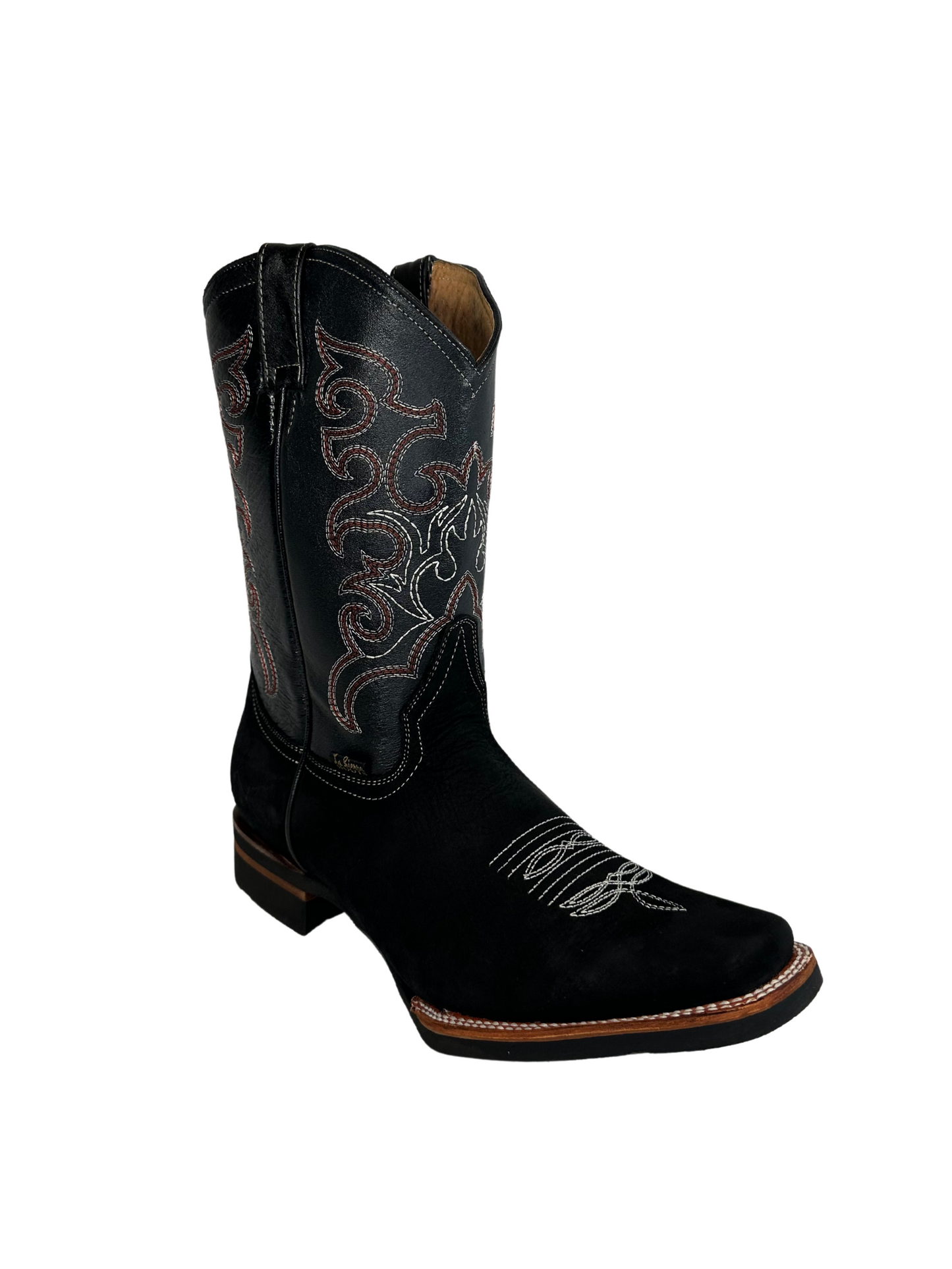 La Sierra Men's Black Nobuck Rodeo Toe Boot
