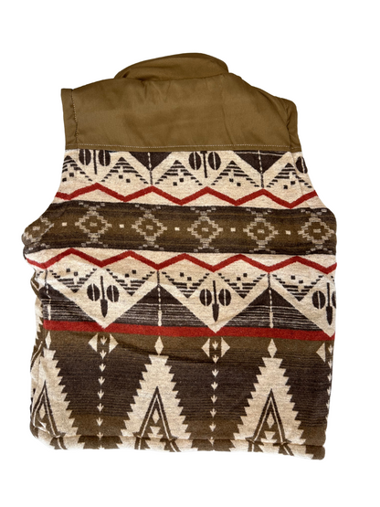 Lamasini Brown Tribal Puffer Vest