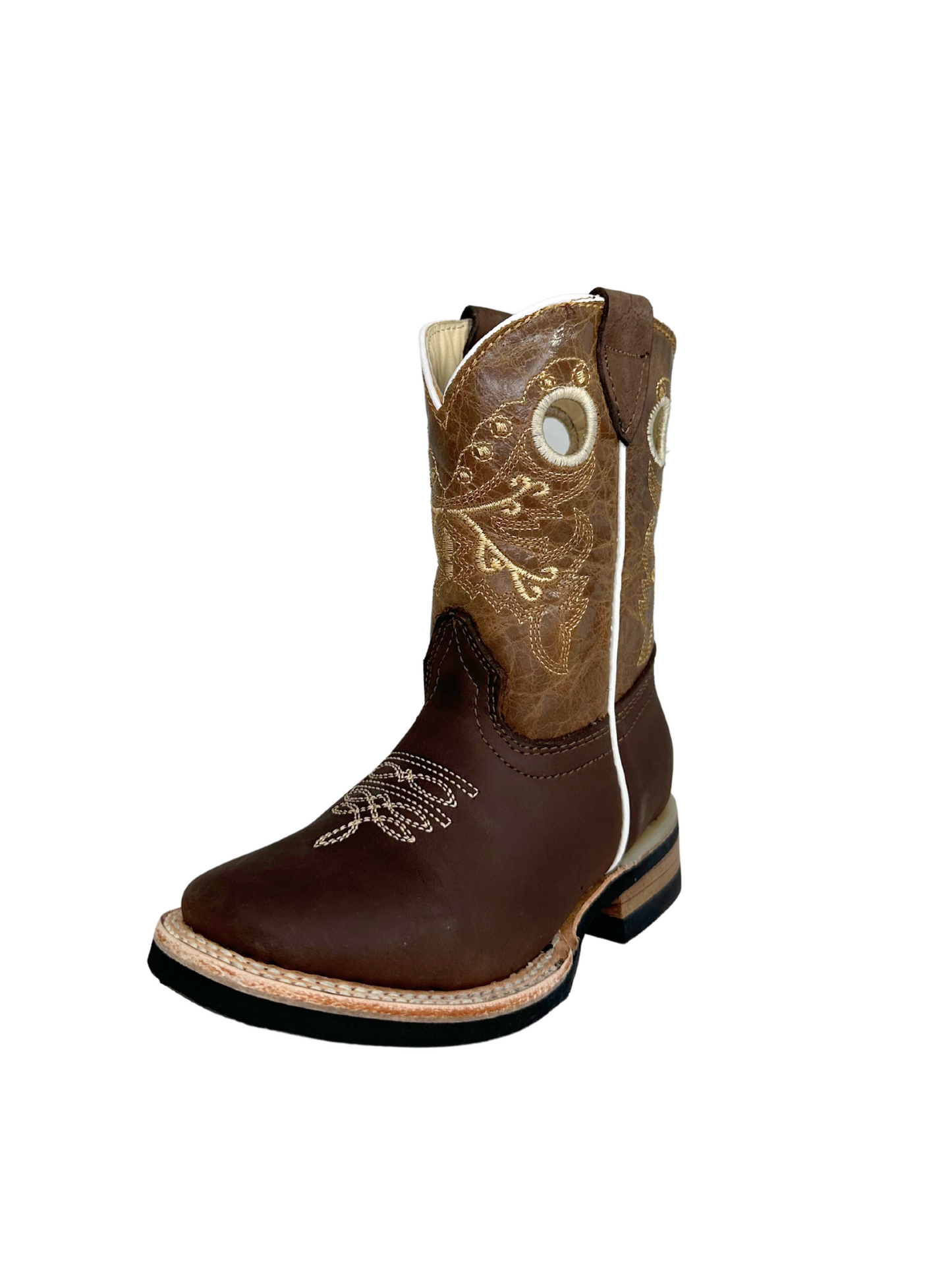 Black Stone Kid's Brown Stitched Boot