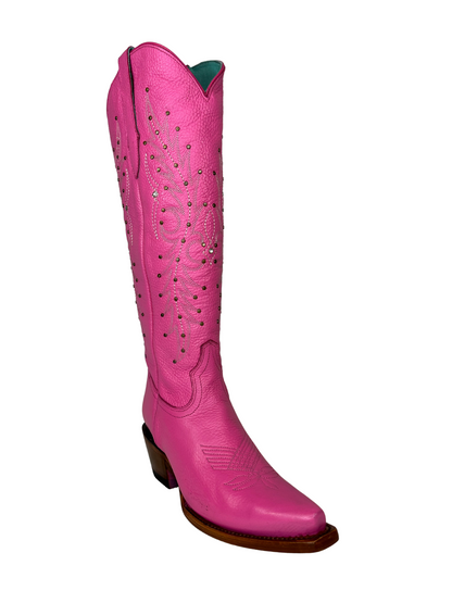 Quincy Barbie Pink Tall Leather Boot