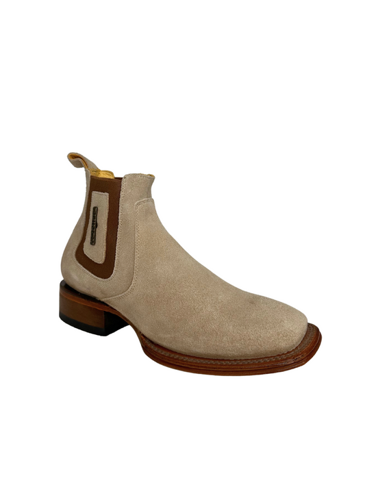 Quincy Men's Suede Leather Short Boot - Bone
