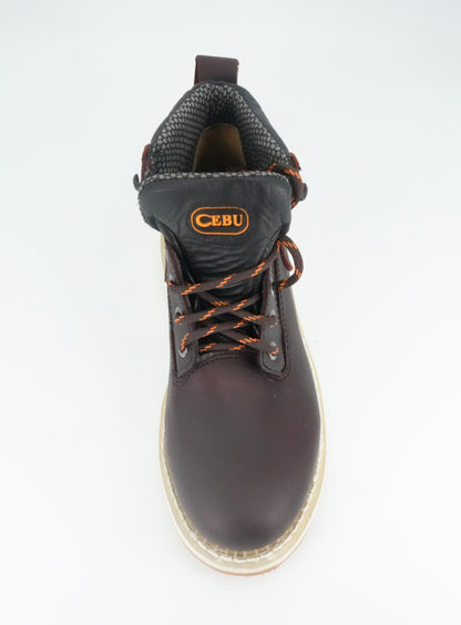 Cebu Men's BW Round Toe Grasso Short Work Boot - Shedron