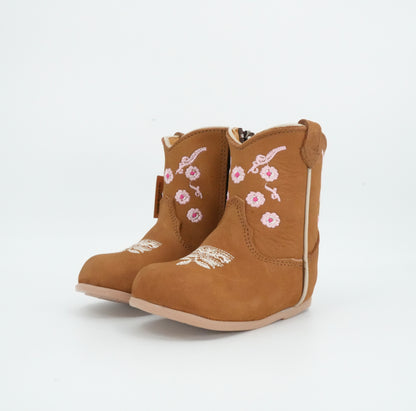 Hooch Infant / Toddler Flowers Cinnamon Boot