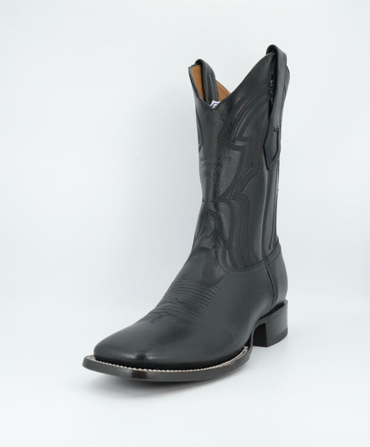 Wild West Men's Belmont Laser Black Wide Square Toe Boot